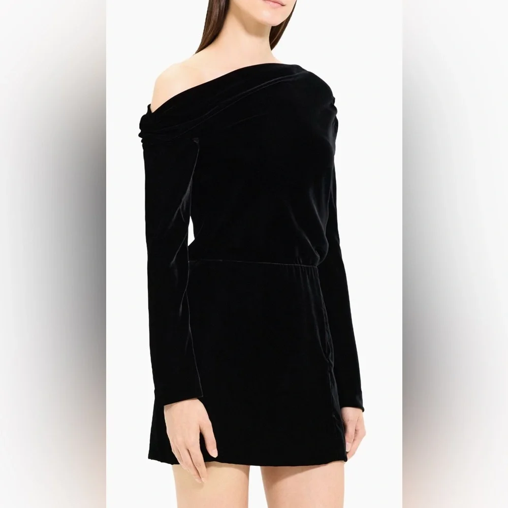 Theory Asymmetric Neck Off Shoulder Dress - Picture 5 of 9